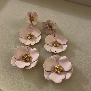Pink floral earrings